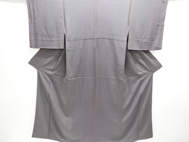 斜め格子に花・縞模様小紋着物